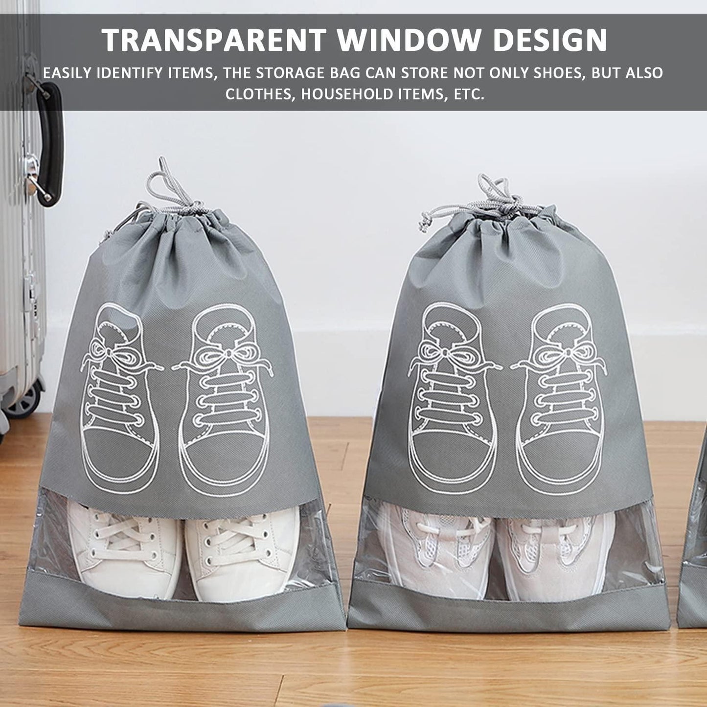 Shoe Bag - Transparent Window Portable Travel Dust-Proof Shoe Bags - REYNIXX