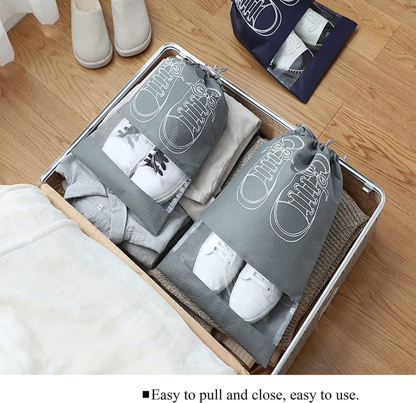 Shoe Bag - Transparent Window Portable Travel Dust-Proof Shoe Bags - REYNIXX