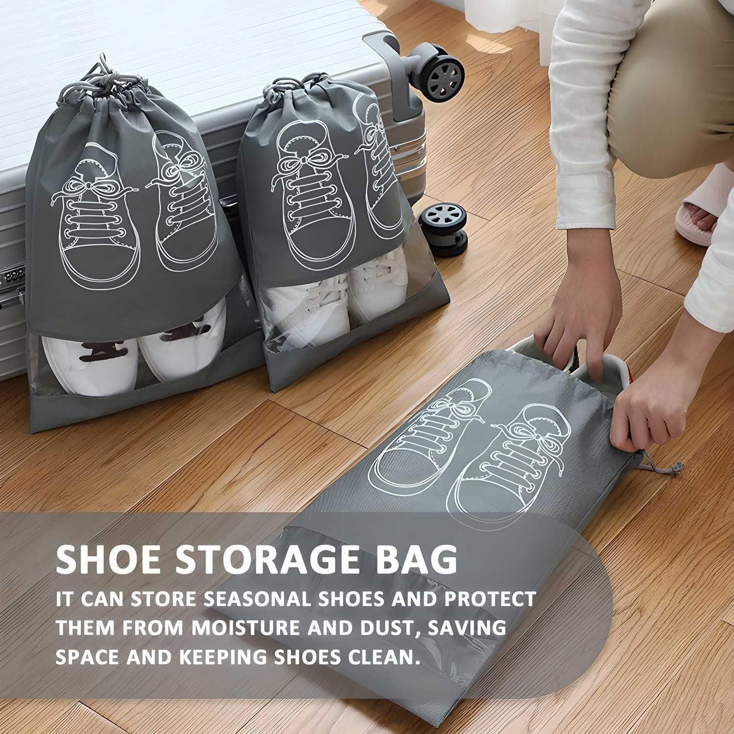 Shoe Bag - Transparent Window Portable Travel Dust-Proof Shoe Bags - REYNIXX