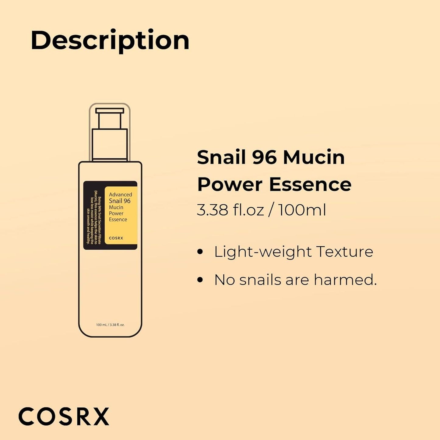 Snail 96 Mucin Power Essence, Advanced Korean Skin Care Serum – Brightens, Repairs, Fades Dark Spots, Deep Hydration, Suitable for All Skin Types – 100ml