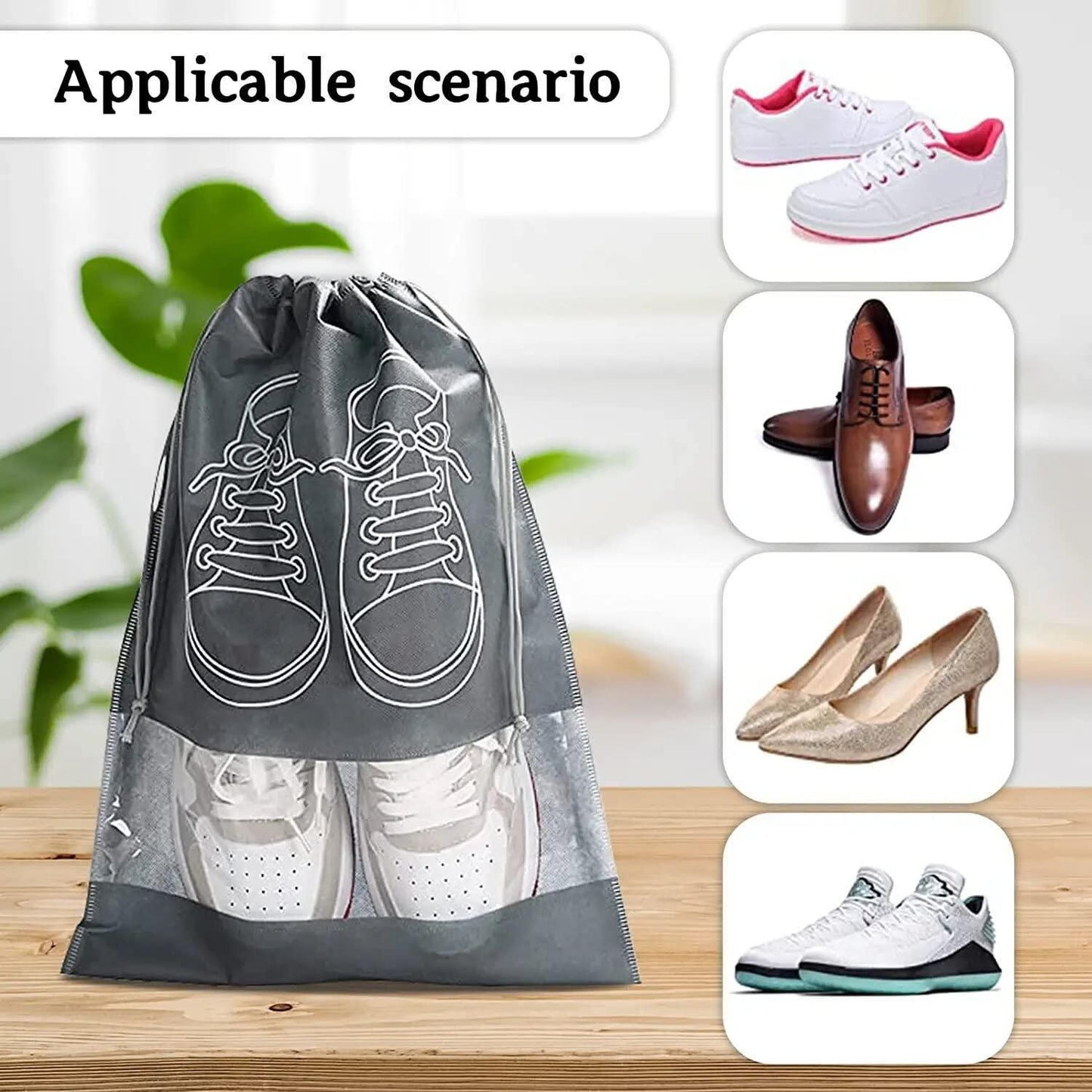 Shoe Bag - Transparent Window Portable Travel Dust-Proof Shoe Bags - REYNIXX