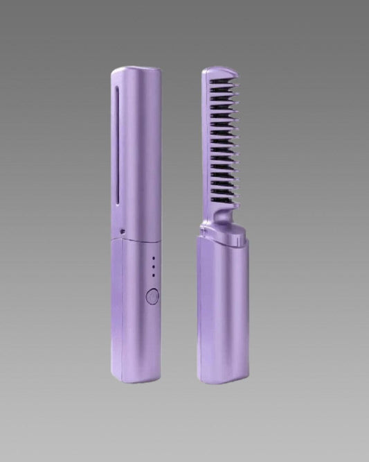 Meneflix Portable Mini Hair Straightener Cordless Rechargeable Mini Adjustable Hair Straightener Hot Comb - REYNIXX