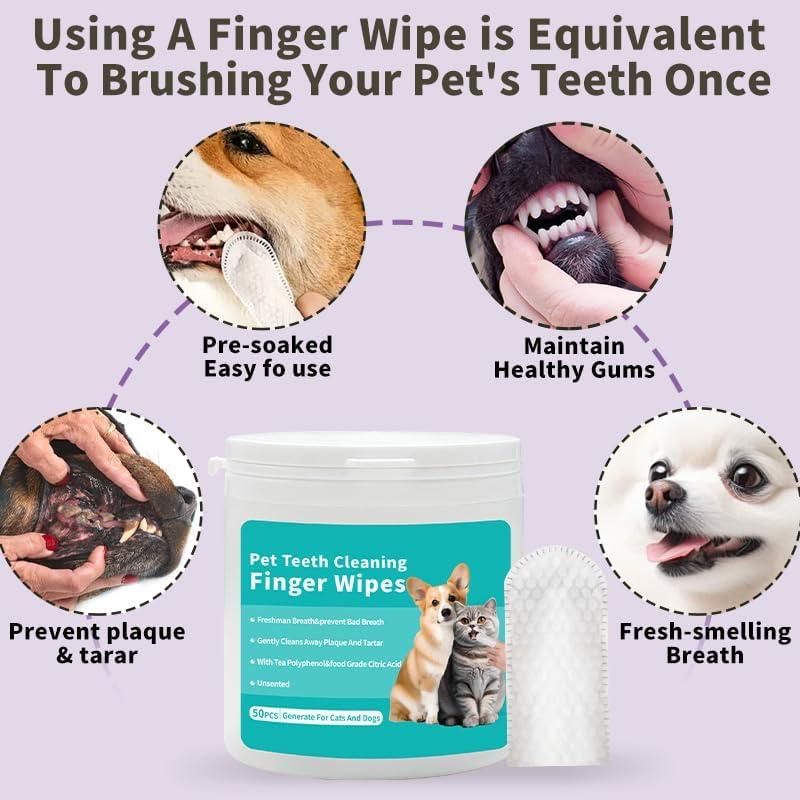 Disposable Dental Finger Wipes For Pets - REYNIXX