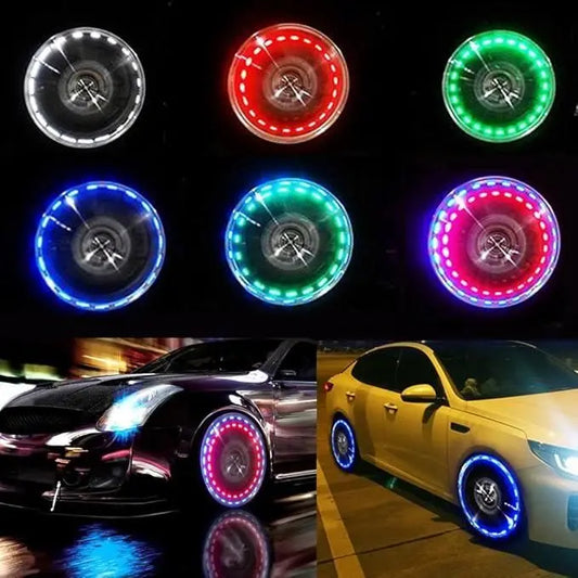 Car Tire LED Wheel Lights: Auto Motion Sensor 4 pcs - REYNIXX